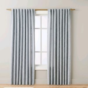 Heathered Slub Curtain Panel Sterling Blue - Hearth & Hand